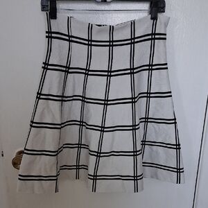 Classic Monochrome Checkered A-Line Skirt